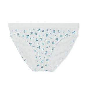 Victoria's Secret Seamless Waffle Bikini Panty Blue Ditsy Floral Small NEW